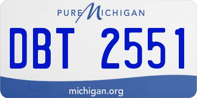 MI license plate DBT2551