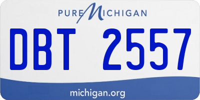 MI license plate DBT2557