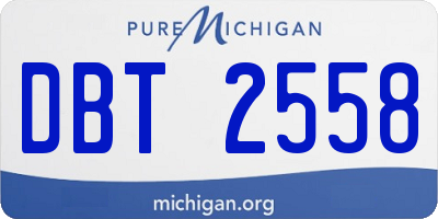 MI license plate DBT2558