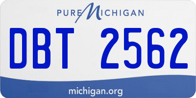 MI license plate DBT2562