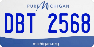 MI license plate DBT2568