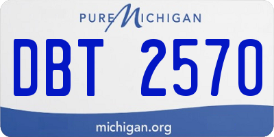 MI license plate DBT2570