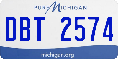 MI license plate DBT2574