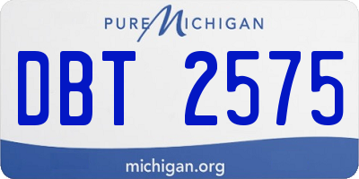 MI license plate DBT2575