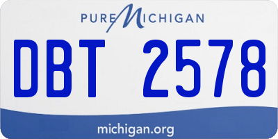 MI license plate DBT2578