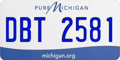 MI license plate DBT2581
