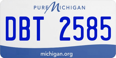 MI license plate DBT2585