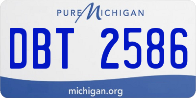 MI license plate DBT2586