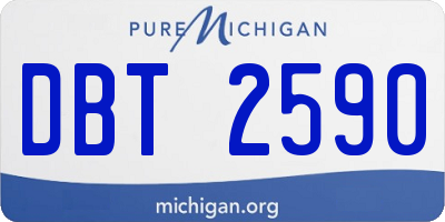 MI license plate DBT2590