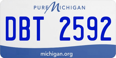 MI license plate DBT2592
