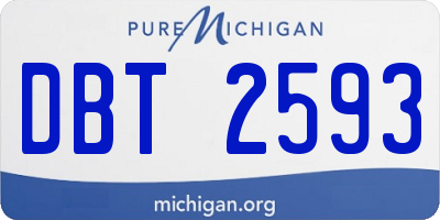 MI license plate DBT2593
