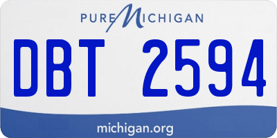 MI license plate DBT2594
