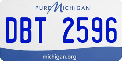 MI license plate DBT2596