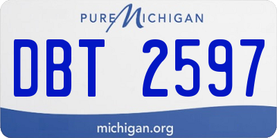 MI license plate DBT2597
