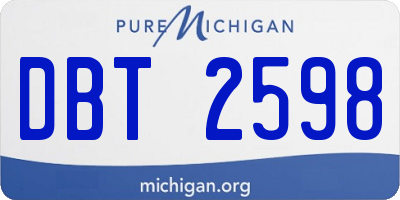 MI license plate DBT2598