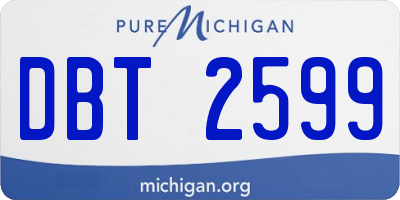MI license plate DBT2599