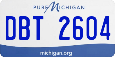 MI license plate DBT2604
