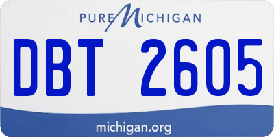 MI license plate DBT2605