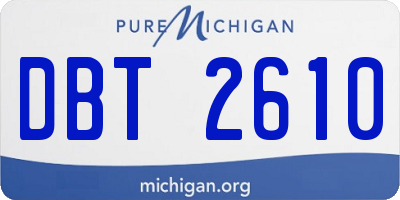 MI license plate DBT2610