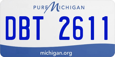 MI license plate DBT2611