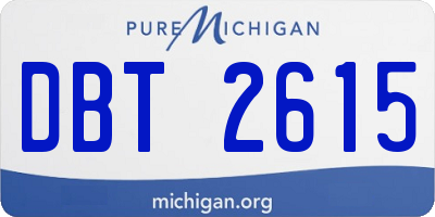 MI license plate DBT2615