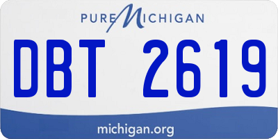 MI license plate DBT2619