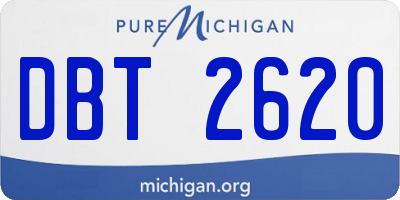 MI license plate DBT2620