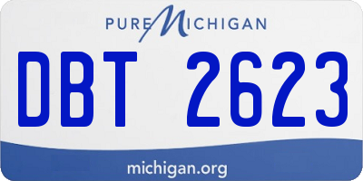 MI license plate DBT2623