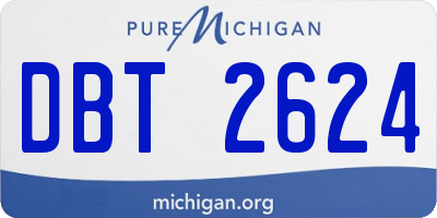 MI license plate DBT2624