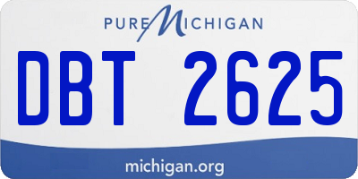 MI license plate DBT2625