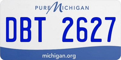MI license plate DBT2627