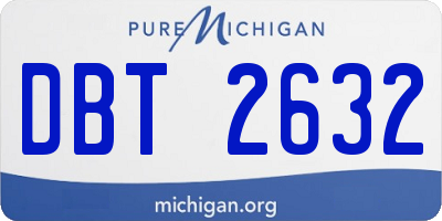 MI license plate DBT2632