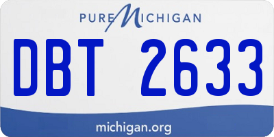 MI license plate DBT2633
