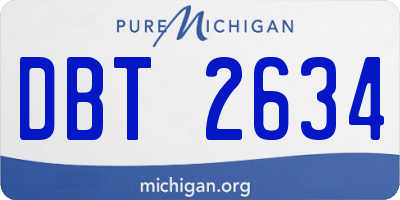 MI license plate DBT2634