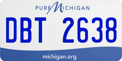 MI license plate DBT2638