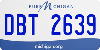 MI license plate DBT2639