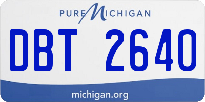 MI license plate DBT2640