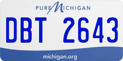 MI license plate DBT2643