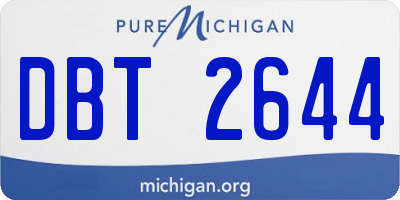 MI license plate DBT2644