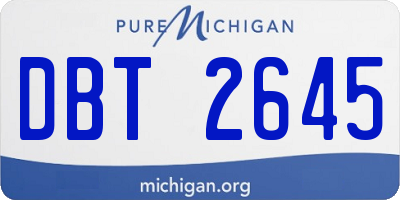 MI license plate DBT2645