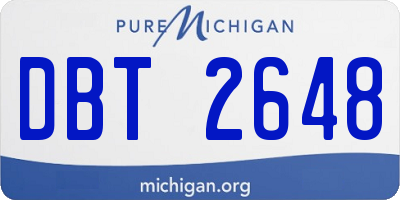 MI license plate DBT2648