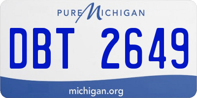 MI license plate DBT2649