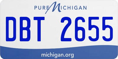 MI license plate DBT2655