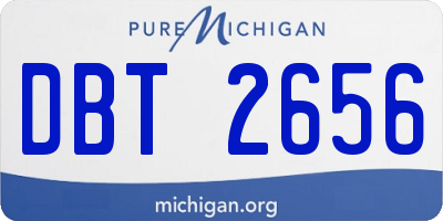MI license plate DBT2656