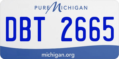 MI license plate DBT2665