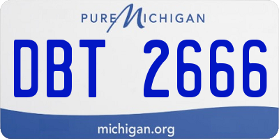 MI license plate DBT2666