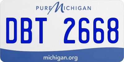 MI license plate DBT2668
