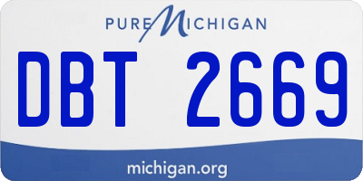 MI license plate DBT2669