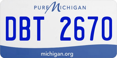 MI license plate DBT2670