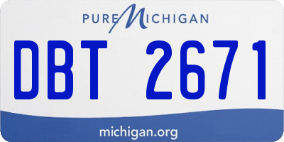 MI license plate DBT2671